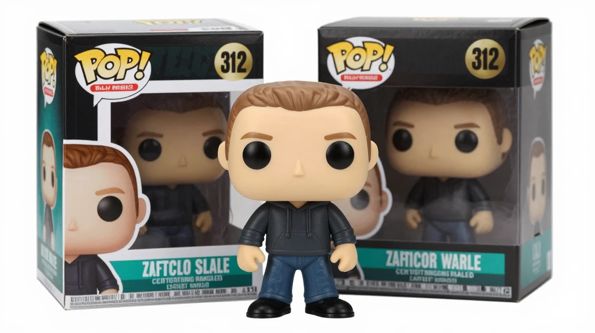 AI-generated Funko Pop vinyl figure in window display box using Funko Pop LoRA from CivitAI