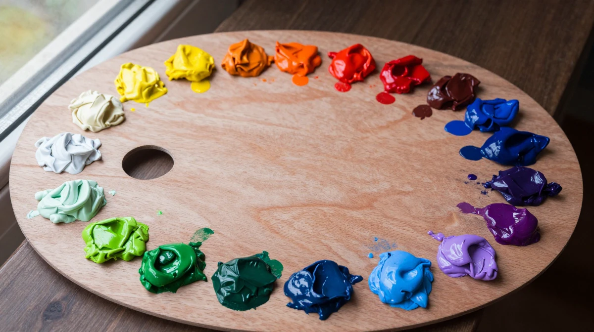 Professional artists palette made of smooth birch wood