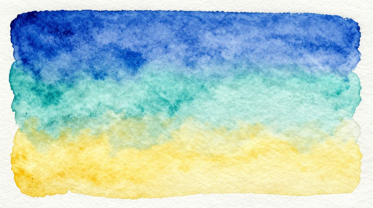 Watercolor wash gradient demonstration on textured paper