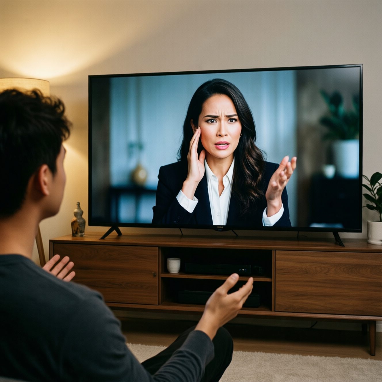 AI avatar presenter on video production interface