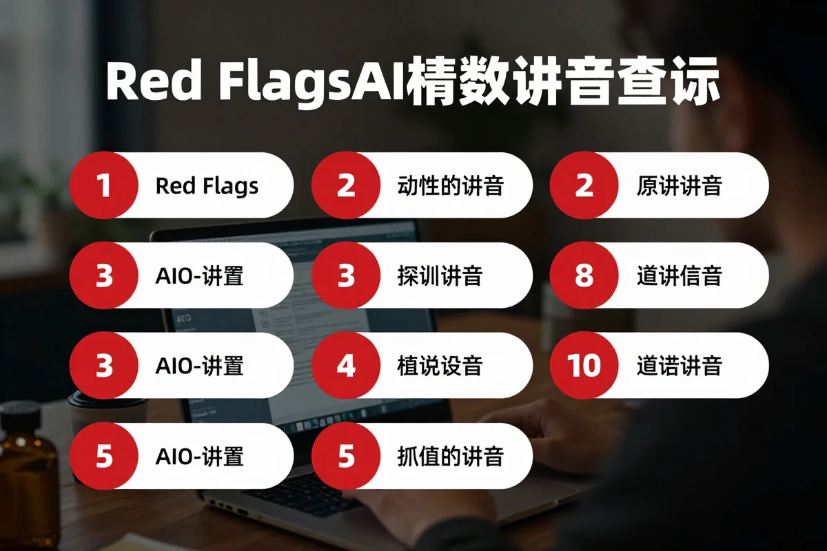 Checklist infographic of six red flags for identifying AI-generated synthetic speech audio
