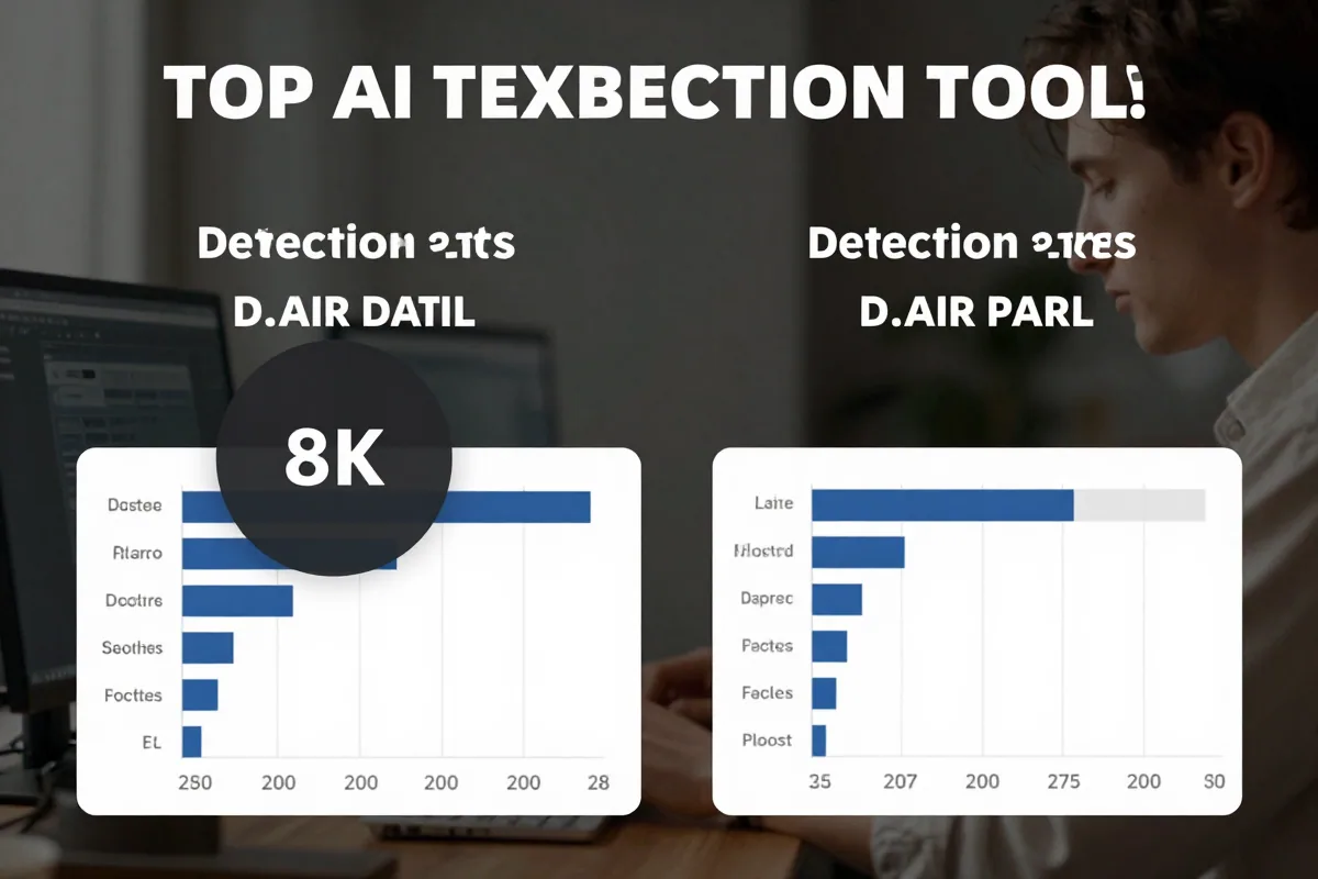 Accuracy comparison visualization of top AI text detection tools showing detection rates