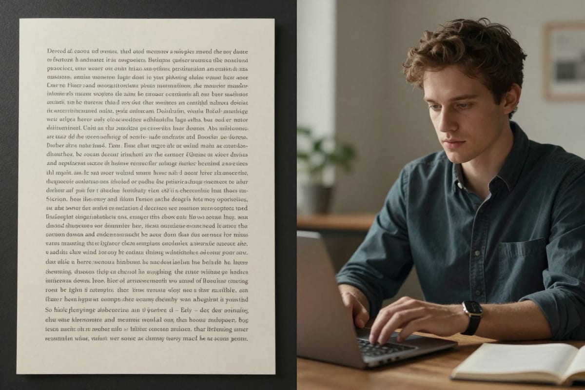 Side-by-side comparison of AI-generated text patterns versus human writing style differences