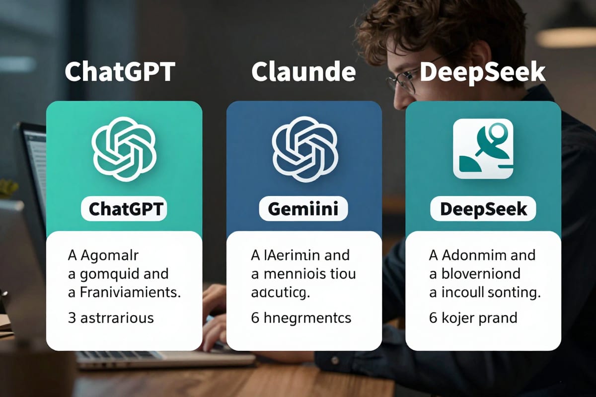 Infographic showing model-specific AI writing tells for ChatGPT Claude Gemini and DeepSeek