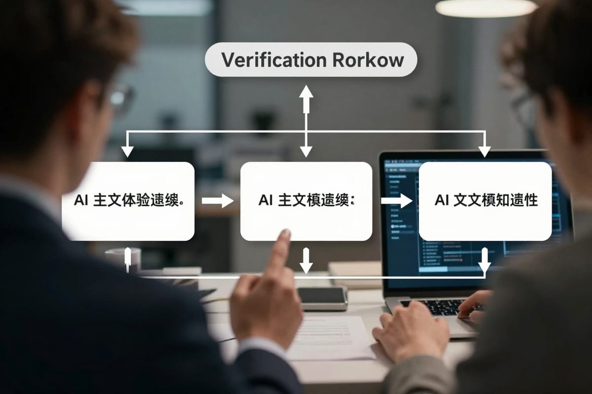 Three-tool verification workflow diagram showing how to cross-reference AI text detection results