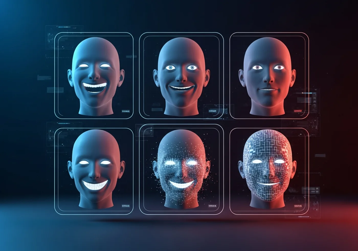 Six types of deepfake attacks illustrated from face swap to real-time manipulation with threat levels