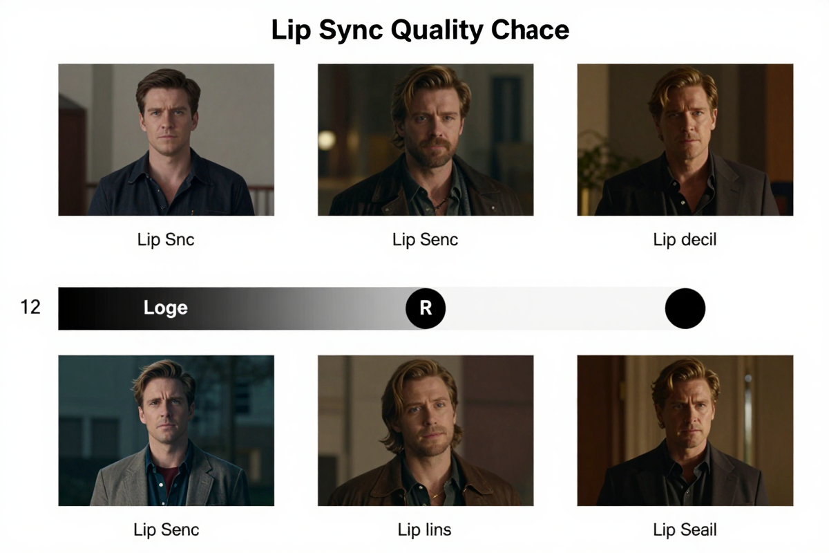 Video creator reviewing AI lip sync quality on professional monitor
