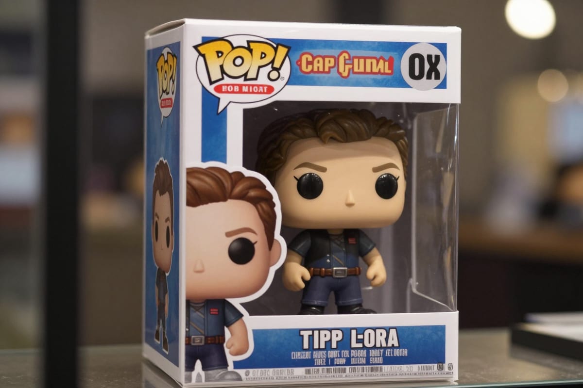 AI-generated Funko Pop vinyl figure in window display box using Funko Pop LoRA from CivitAI