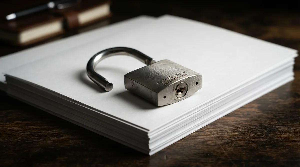An open padlock over a document representing open weights licensing