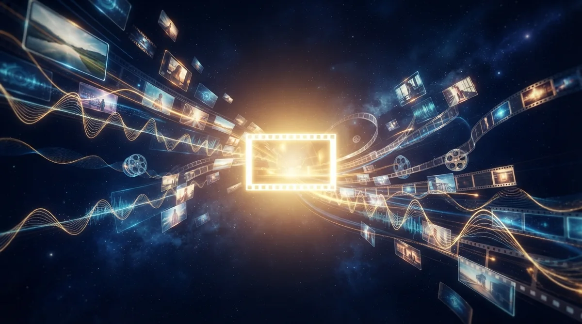 Multiple input media types converging into a single generated video frame