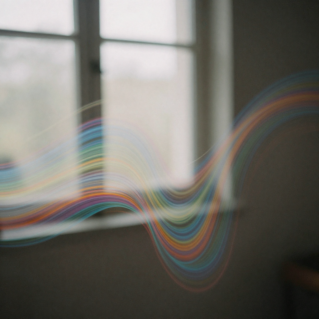 an abstract flowing visual of colorful light waves and motion, energetic