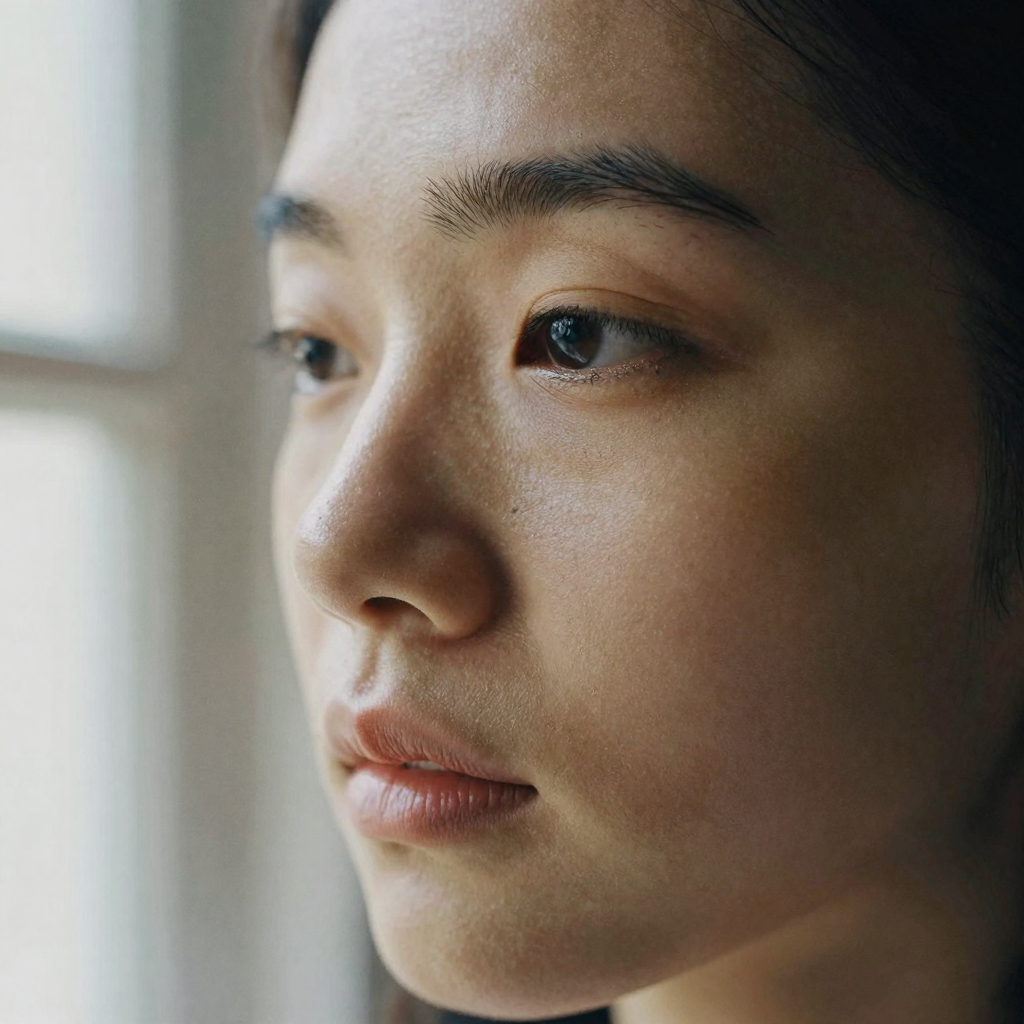 a high-resolution close-up face with fine detail and soft lighting