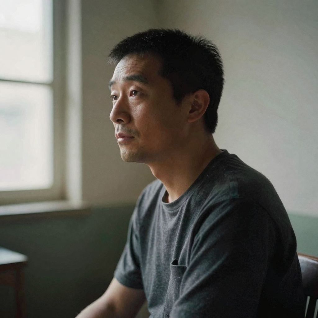 a character concept portrait in three-quarter view, dramatic lighting