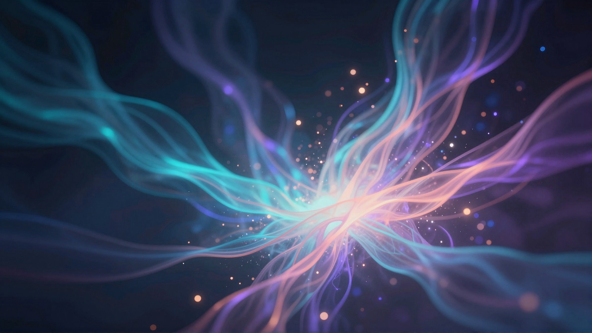Prismatic light energy representing AI creativity