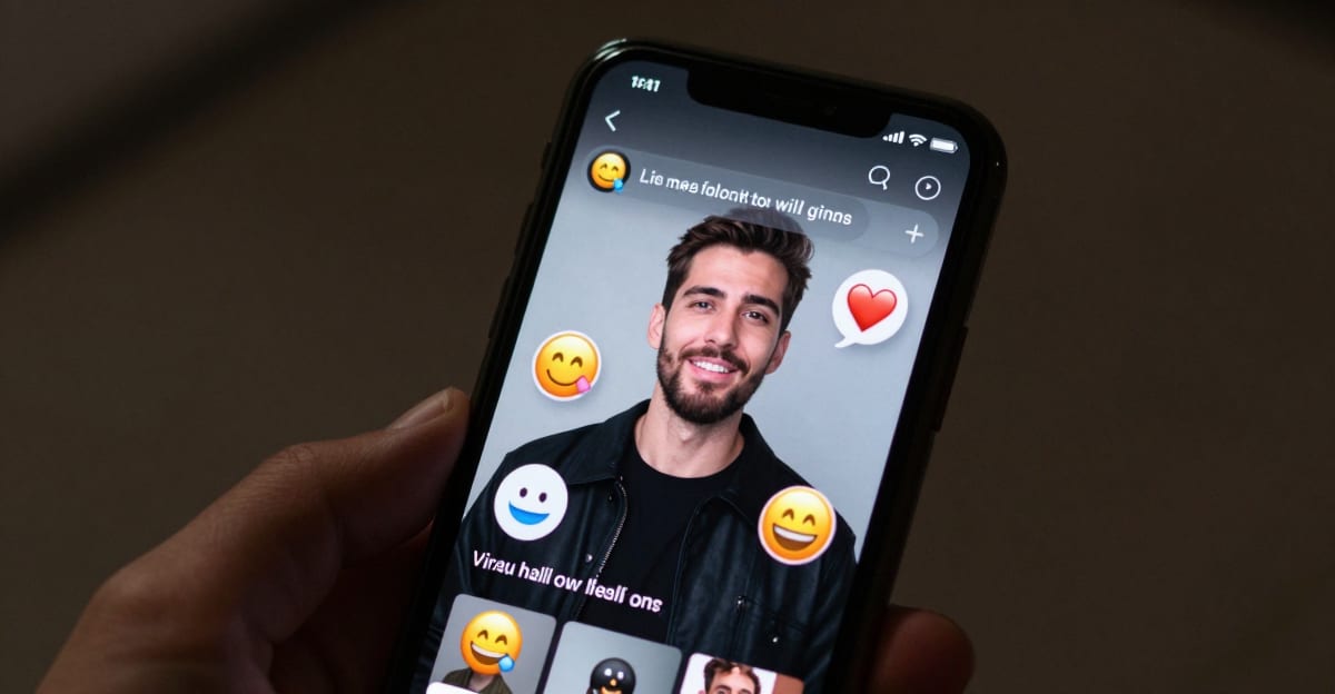 Social media content creation concept with smartphone showing AI lip sync video alongside TikTok and Instagram interface elements