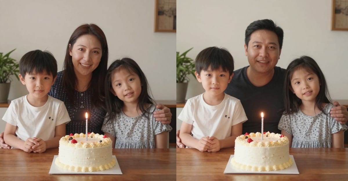 Before and after AI video enhancement comparison showing dramatic quality improvement from grainy to crystal clear footage
