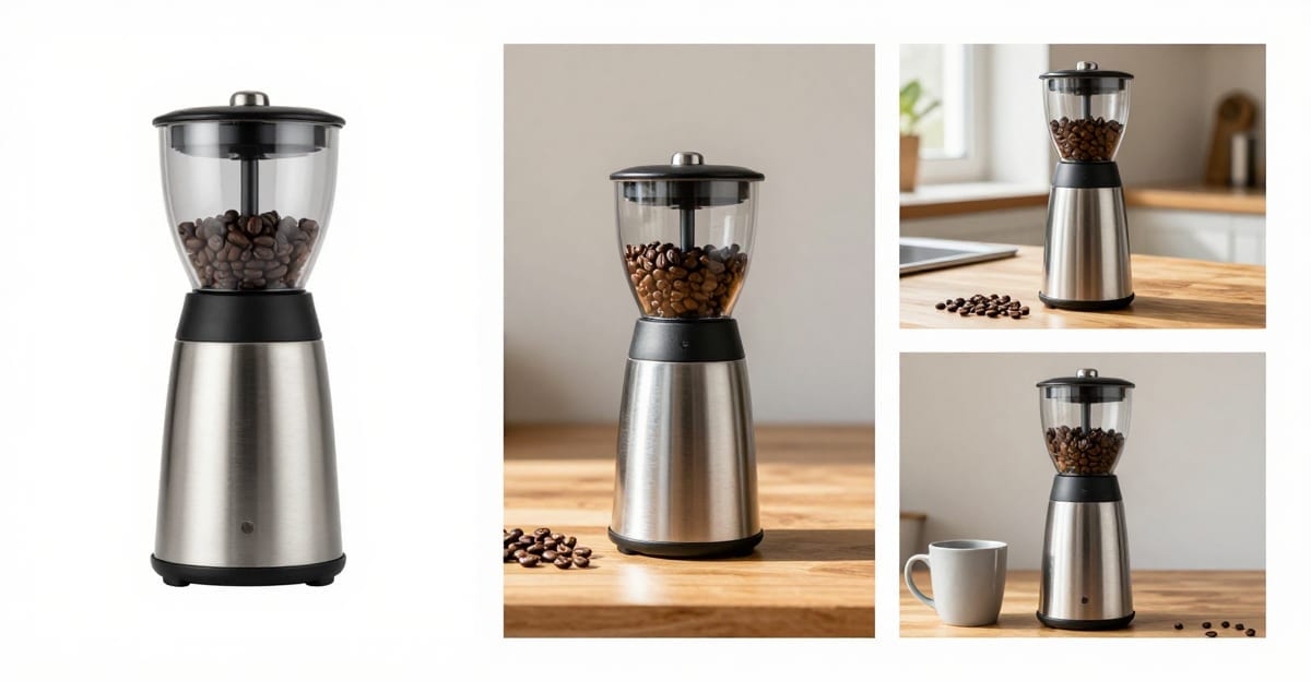 An Amazon product listing image gallery showing a white-background main image next to two lifestyle secondary shots of the same product