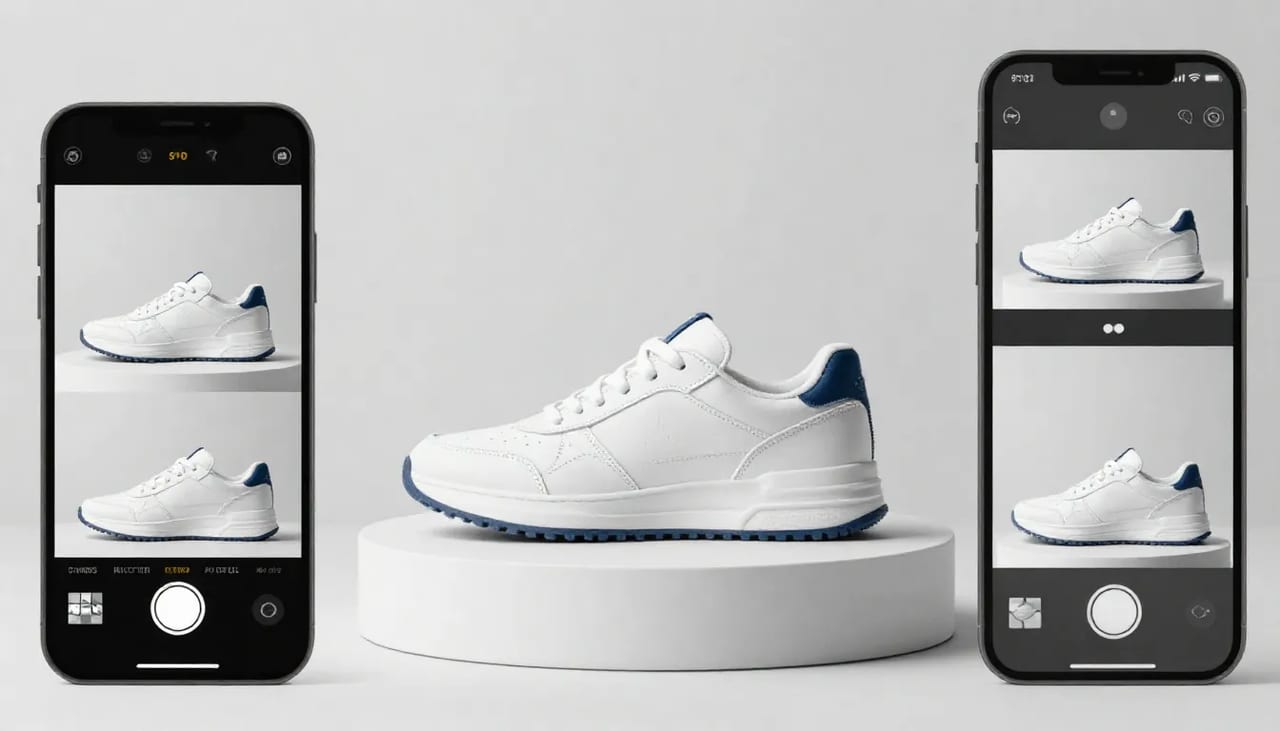 Product photo transforming into a short ecommerce reel on a phone mockup