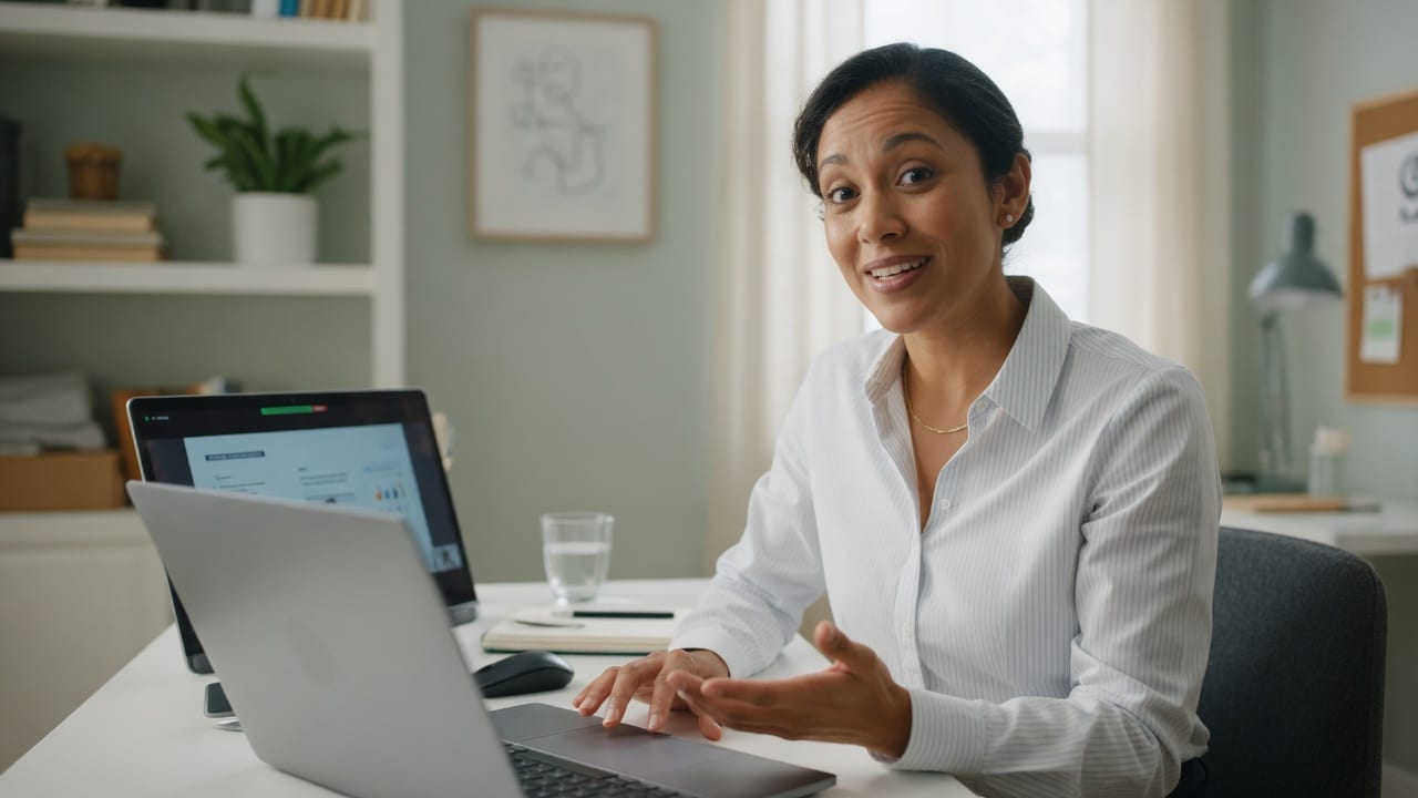 Professional sales and client video call presence