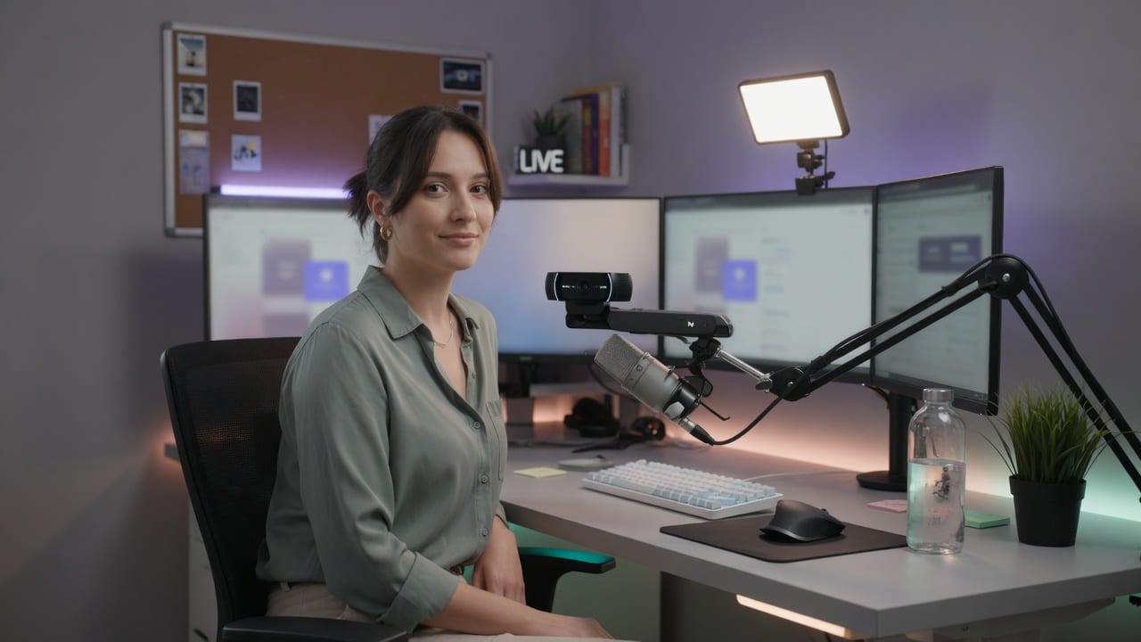 Camera-ready creator and streamer webcam look without a studio