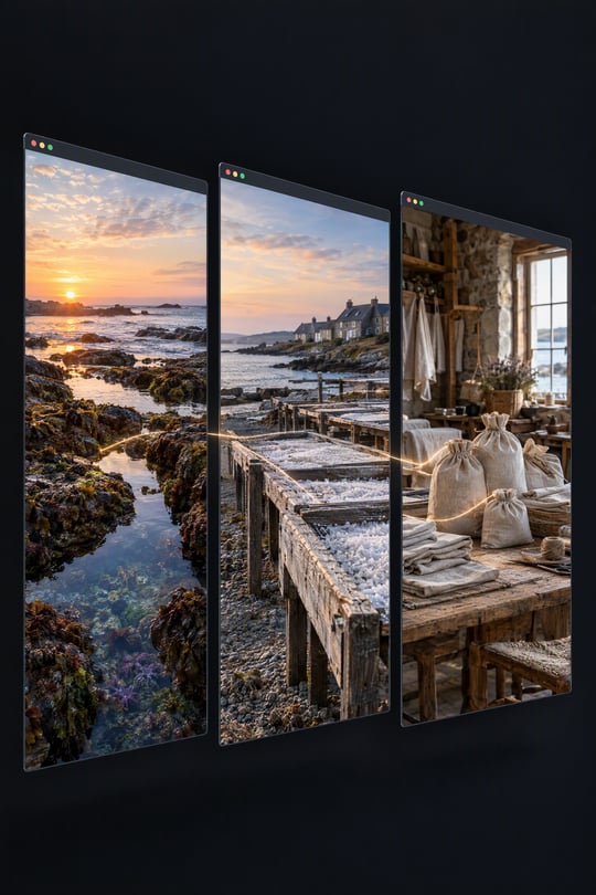Three places, one continuous flight, one website.