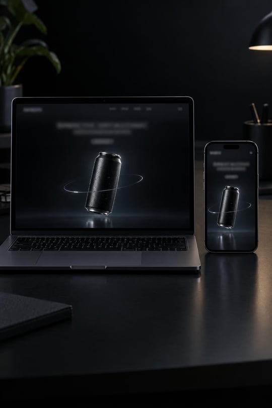 The product turns as you scroll.