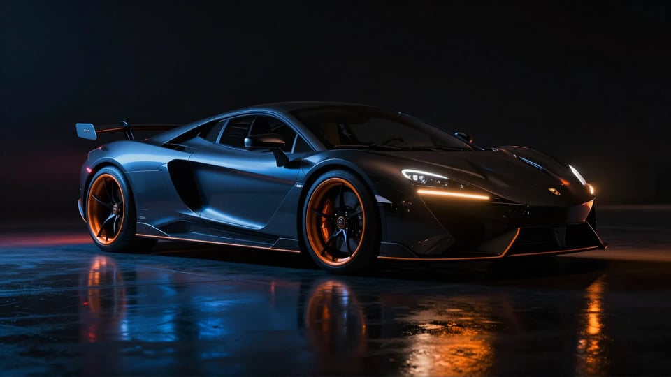 A cinematic landing page hero for a automotive launch