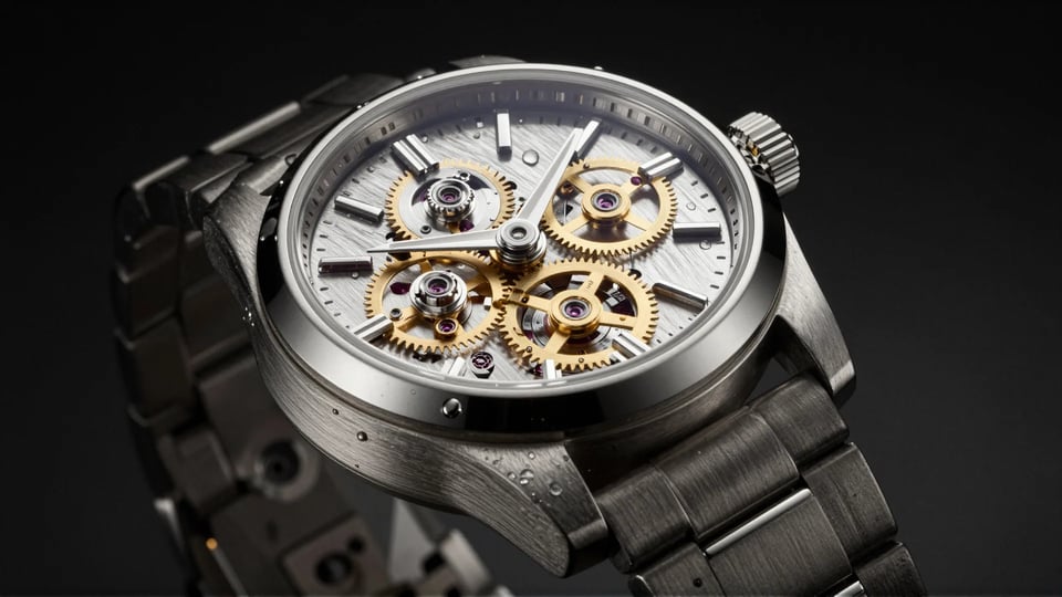 A cinematic landing page hero for a luxury watch