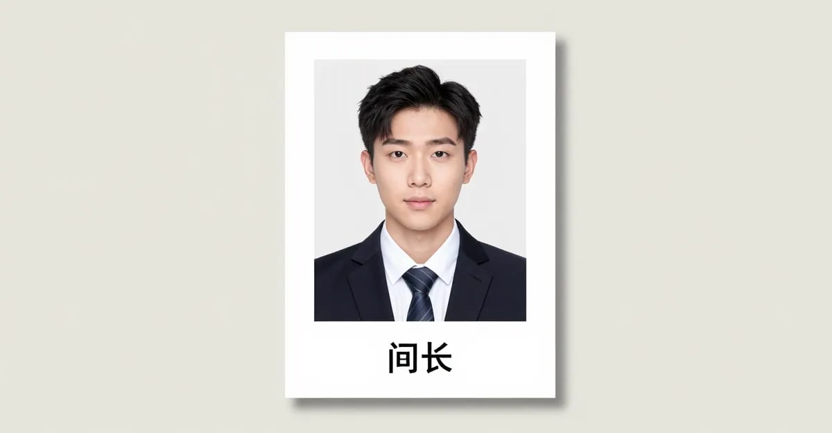 AI-generated formal resume/CV photo in business attire on a plain light background