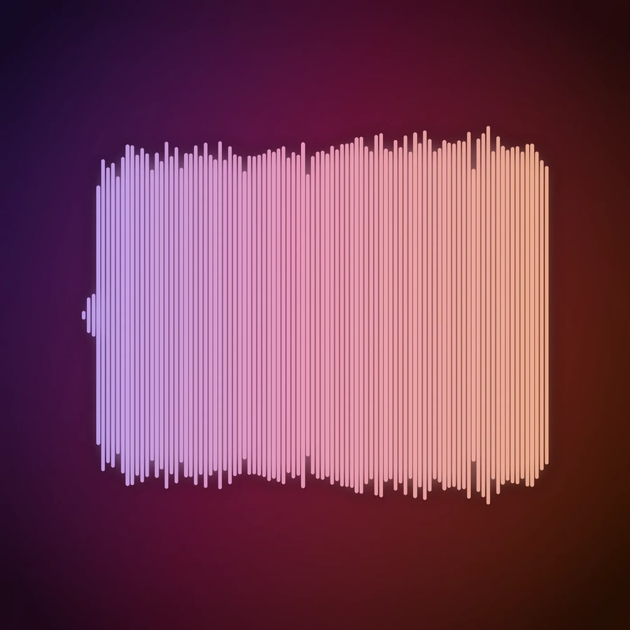 Waveform of the second track from that same run — a different take on the same prompt, drawn from its own audio file
