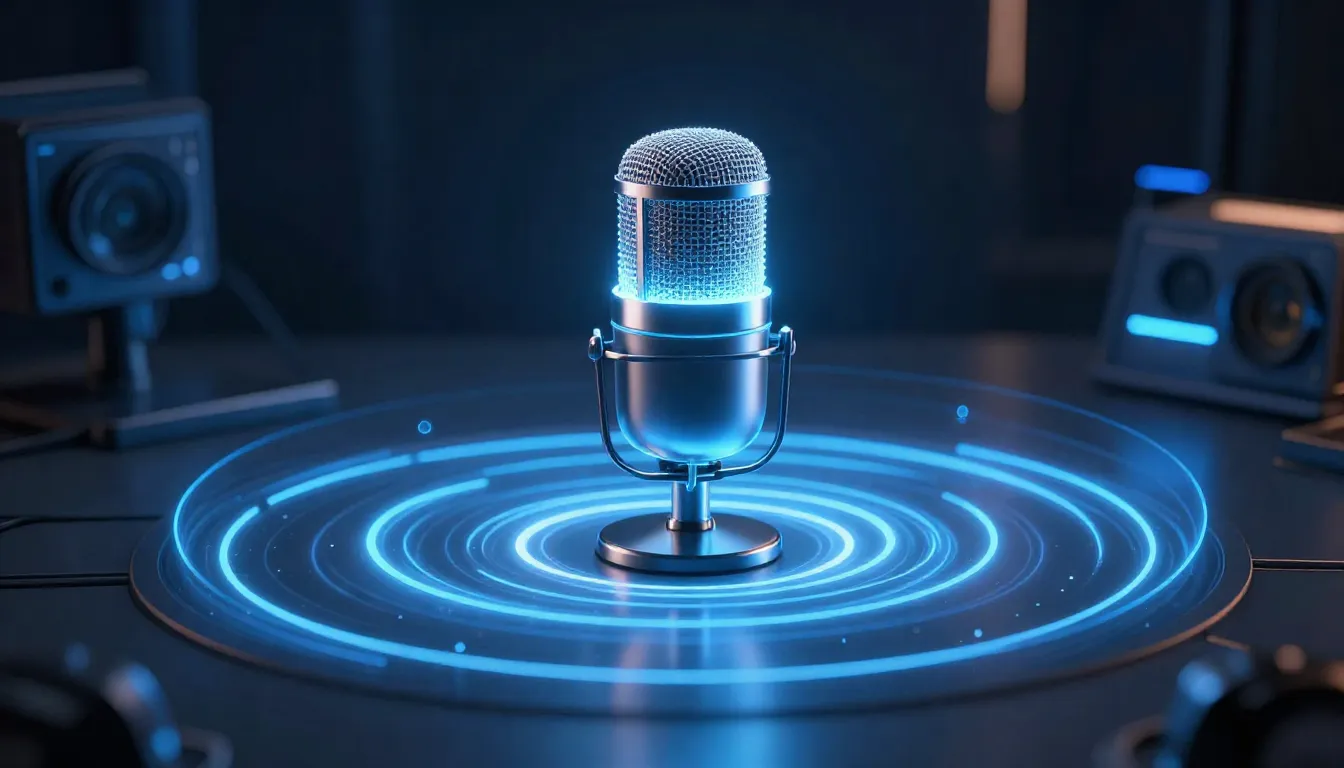 Imagera AI voice generator interface with text input and voice style controls